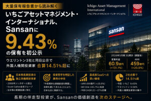 いちご、Sansanに9.43%保有公示—ウエリントンと同日で合算14.51%超