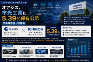 オアシス、市光工業に5.39%保有公示—市場外取得で初登場
